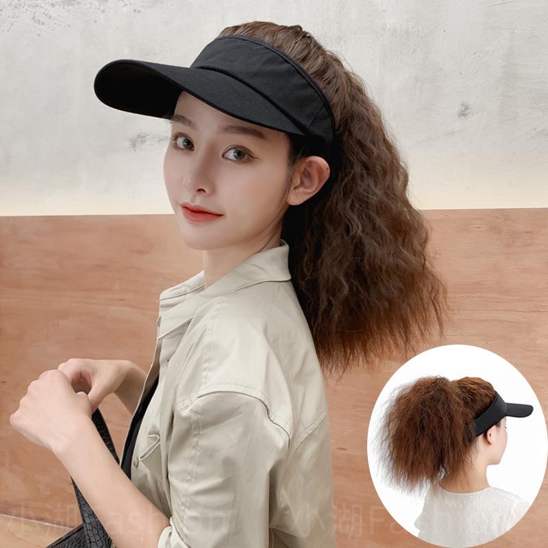 有头发帽子一体冬季自带带帽假发