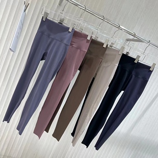 吾WUXN秋冬加绒高腰提臀收腹裸感打底鲨鱼裤小脚芭比裤瑜伽裤