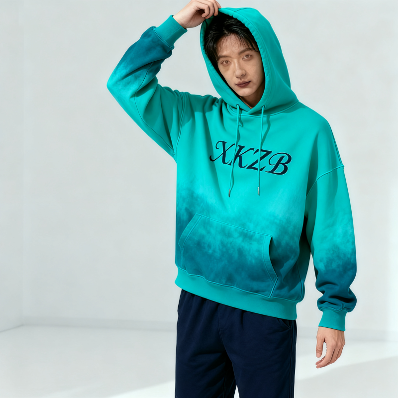 XKZB 简约宽松休闲百搭青少年拼色卫衣男式美式潮流时尚圆领上衣