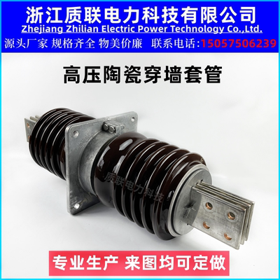 户内外高压10KV 20KV 35KV穿墙套管铜排陶瓷套管CWC(W)穿墙瓷瓶