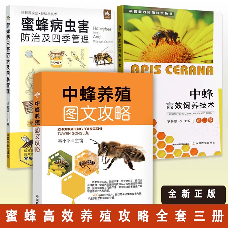 【全三册】蜜蜂病虫害防治及四季管理+中蜂养殖图文攻略+中蜂高效饲养技术 第二版