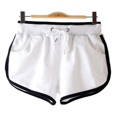 运动短裤女夏宽松显瘦大码白色外穿居家休闲高腰纯棉学生跑步3009