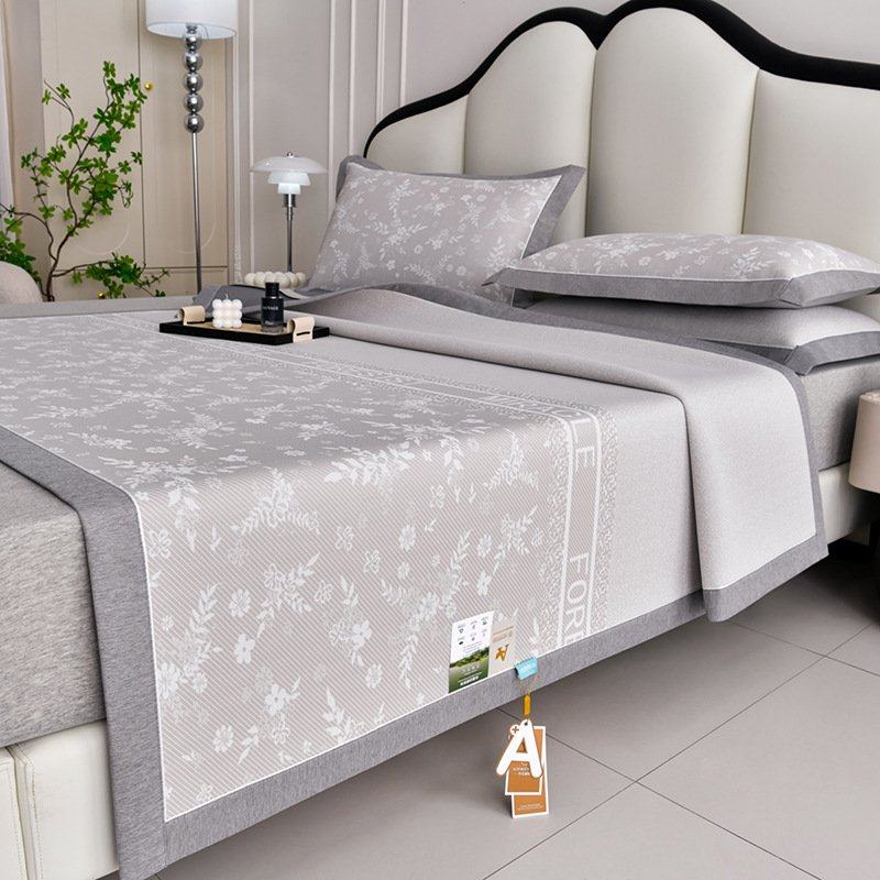 夏季A类冰丝凉席三件套高端数码提花可水洗折叠平席款空调席,床上用品,凉席/草席/麻席,淘宝优惠券,粉丝福利购,淘宝优惠卷