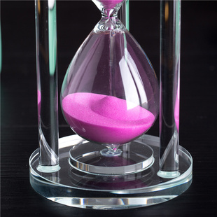 精选沙漏计时器时间管理30 60分钟一小时水晶流沙瓶定时漏斗创意