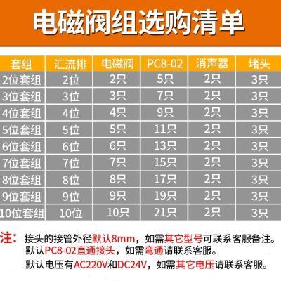 亚德客型两位五通换向气阀电磁阀 4V21008 24V 220V电磁阀阀组