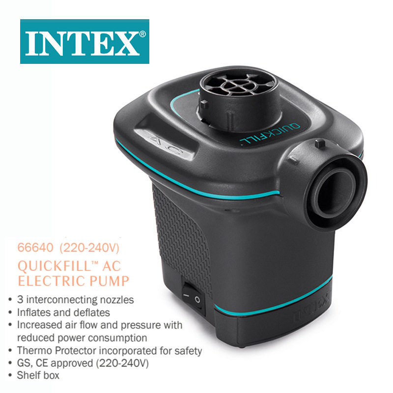 INTEX66640家用充气电泵220v泳圈水池玩具打气泵抽冲两用