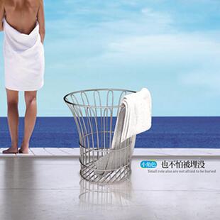 不锈钢毛巾筐酒店毛巾框客房布草框毛巾篮杂件浴巾收纳筐脏衣篮子