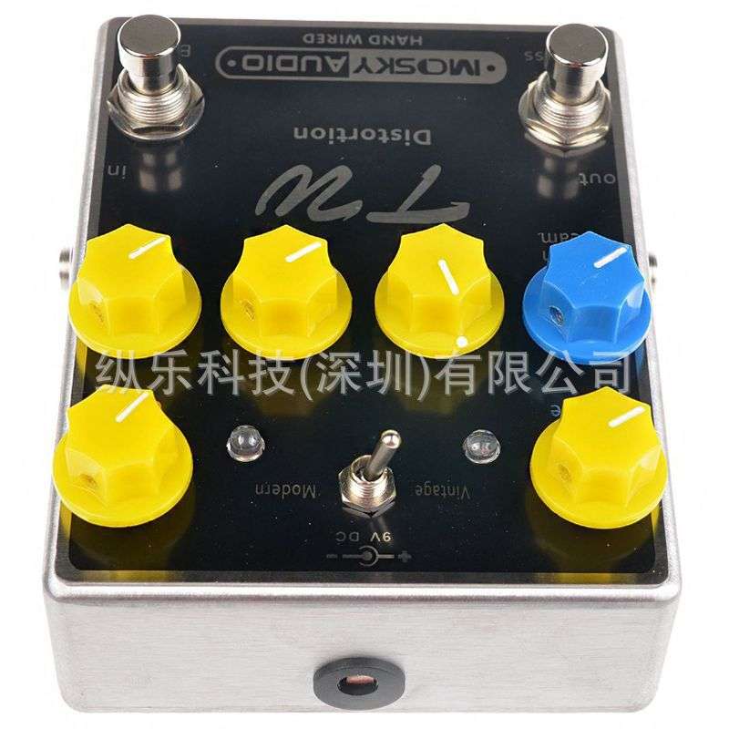 Mosky Tw失真踏板吉他效果带有电容器/电阻器/ IC三频带均衡器