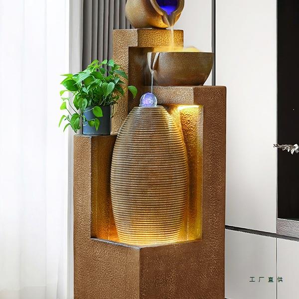 流水喷泉加湿器工艺品欧式摆设假山摆件盆景生财开业水景家居装饰