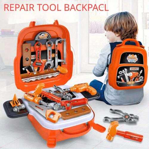 TEMU外贸秋季新款 Kids Play Tools 钻头工具箱模拟玩具套装耐用