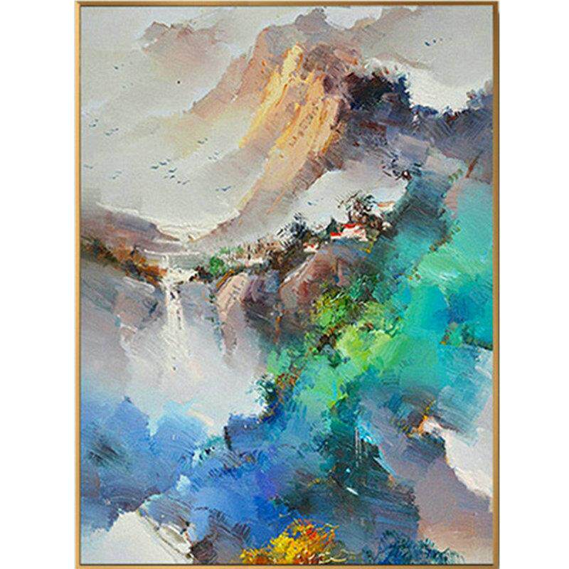 大幅现代油画山水艺术画抽象玄关客厅挂画厂家直销欢迎咨询