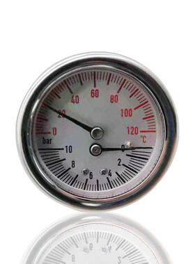 供304半钢温压表不锈钢温度压力一体表轴向WYB-50Z 10BAR/120°C