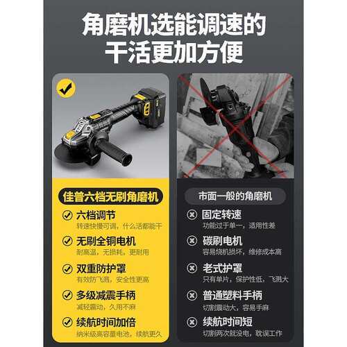 角磨机充电式手磨机打磨抛光神器手推式切割机六档调速锂电直磨机