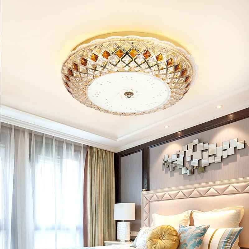 卧室灯欧式水晶吸顶灯温馨浪漫主卧现代简约房间家用led书房灯具