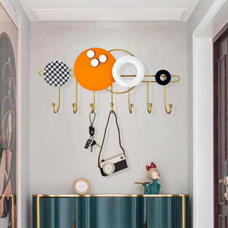 创意免打孔玄关挂钩进门墙上收纳粘钩轻奢入户门后衣帽钩挂衣服架