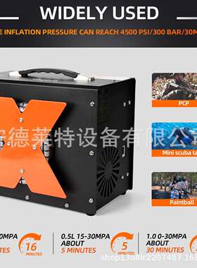 12v车载高压充气泵30mpa打气机空气压缩机4500 Psi/30 Mpa/300X20