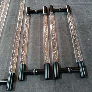 豪宅大门水晶拉手亚克力门把手双开门豪华别墅会议室酒店大门拉手