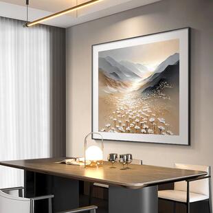 雪川花卉正方形餐厅装饰画大芬村卧室床头挂画背有靠山纯手绘油画