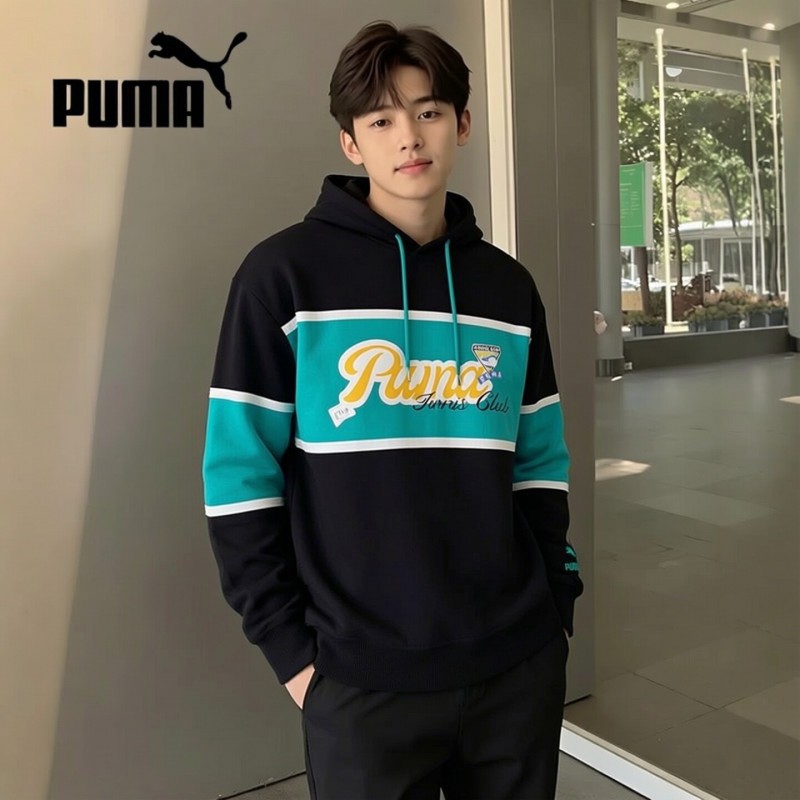 PUMA彪马纯棉卫衣男装女装2026秋季新款运动衣情侣服透气连帽上衣