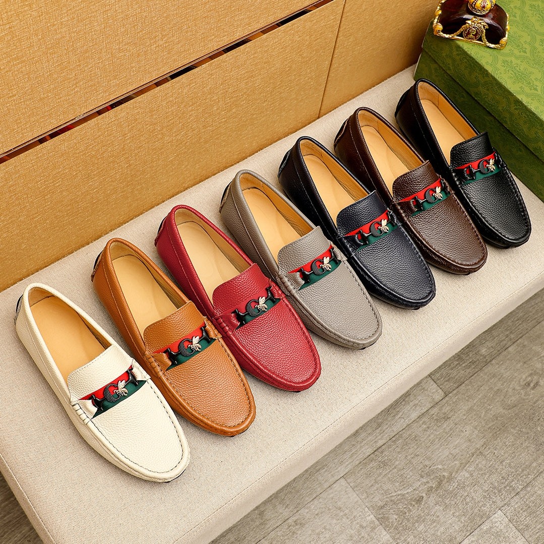 路痴2026新款真皮透气商务豆豆鞋男高端时尚百搭套脚软底休闲皮鞋