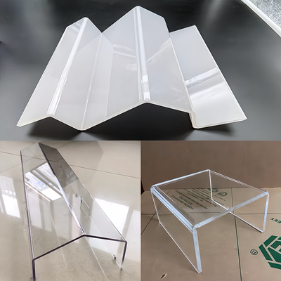 透明PVC/PC/ABS黑白色塑料板折弯定制亚克力U型L型防护罩热弯加工