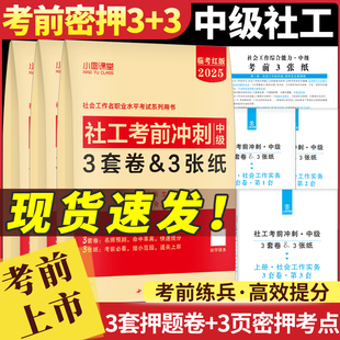 2025中级社会工作者考前冲刺预测3套卷密押考点3张纸题库练习社工实务综合能力法规可搭中级社工证中级考试教材真题卷社工中级
