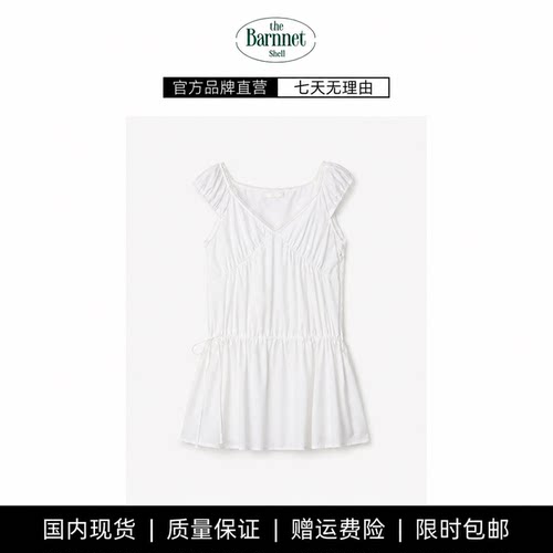 【现货】theBarnnetshell夏新款韩国设计师甜美v领镂空花边连衣裙