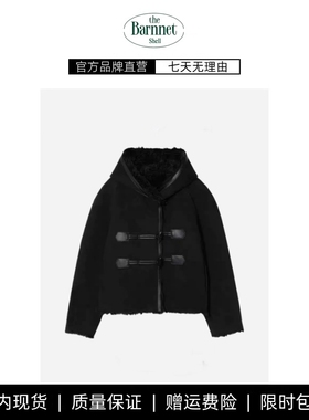 【现货】theBarnnet shell双面穿短款粗呢外套女连帽保暖韩版上衣