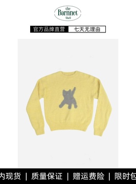 【现货】theBarnnet shell韩国小众潮牌猫咪发光眼睛圆领毛衣针织