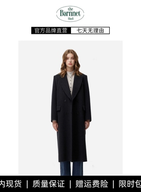 【现货】theBarnnet shell冬韩国设计师手缝羊毛长版毛呢大衣外套