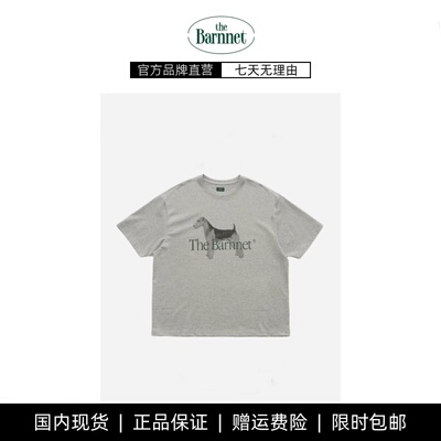 【现货】thebarnnet 韩国八奶小狗字母印花宽松圆领短袖T恤上衣