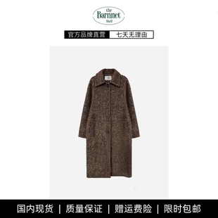 人字纹长款 shell东大门复古休闲法式 theBarnnet 羊毛大衣 现货