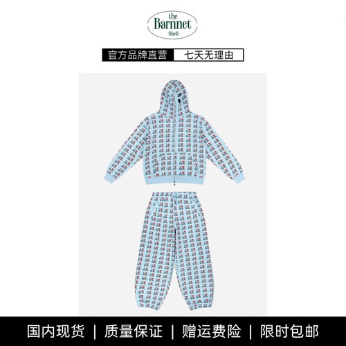 【现货】theBarnnet shell韩国ashley兔子字母印花连帽卫衣外套女