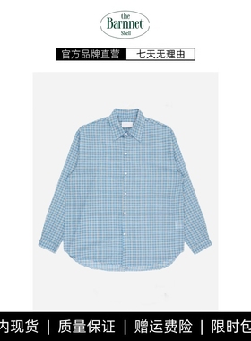 【现货】theBarnnet shell韩系女章若楠同款宽松撞色格子衬衫上衣