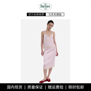 【现货】theBarnnet shell春夏季韩国设计师法式蕾丝缎面吊带背心