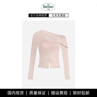 shell一枝南南纯欲芭蕾风斜领翻边长袖 theBarnnet 背心 现货
