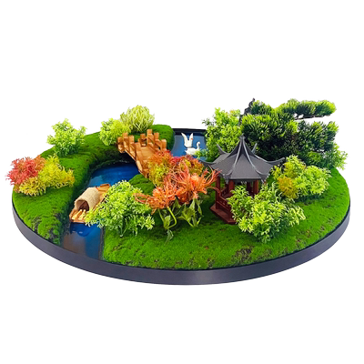 餐桌中间景观圆桌转盘摆花