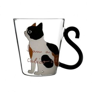 玻璃杯家用杯子早餐牛奶日本ins风茶水杯猫爪杯耐热咖啡猫咪可爱