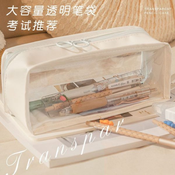 文具盒多功能小学生大容量耐脏层铅笔袋袋透明男女初中生考试笔夹