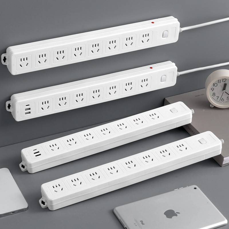 加全 纯延线铜线多插孔位排超9线 /181158长2米长长插座插板多孔