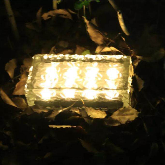 太阳能景观庭院地砖灯8LED冰砖灯长 方形太阳能地砖灯