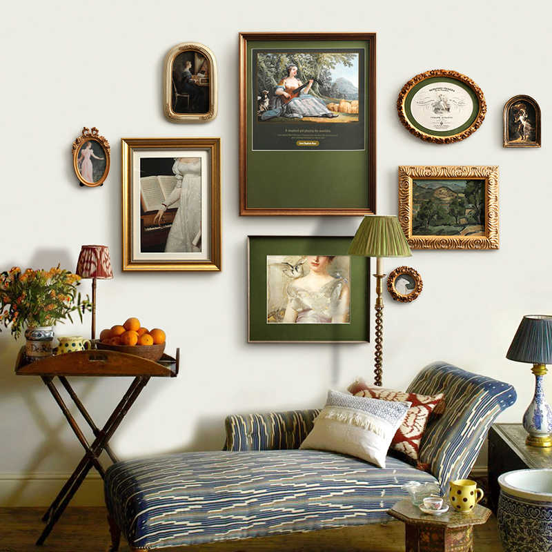 欧式复古人物装饰画客厅沙发背景墙壁画组合餐厅卧室书房走廊挂画图片