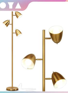 树形落地灯客厅阅读灯3头可调节旋转卧室书房立式高杆LED落地灯