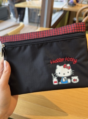 可爱卡通猫咪2026新款小众创意零钱卡包手机包证件收纳包女黑色