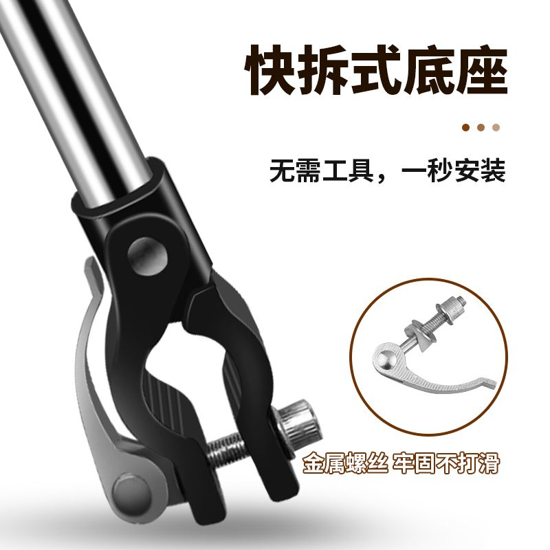 自行车撑伞架电动车防晒雨伞固定器双夹不锈钢支撑架可折叠