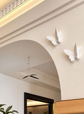 欧式墙面吊灯香薰石膏蝴蝶立体墙面装饰拼花吊顶石膏钉子遮丑壁饰