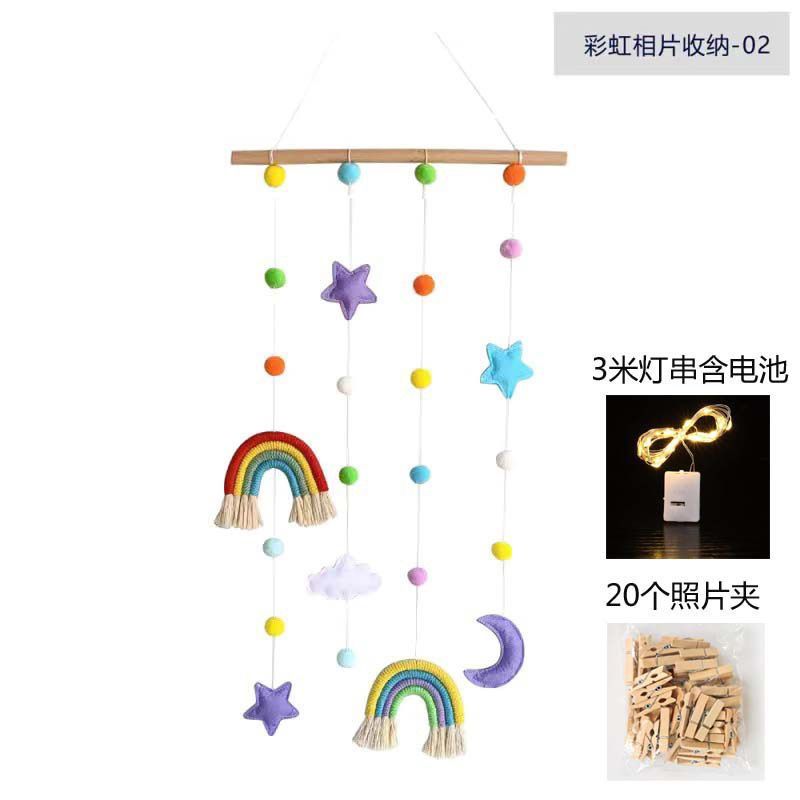 儿童房幼儿园ins立体彩虹挂件壁挂照片发夹墙面收纳装饰挂饰