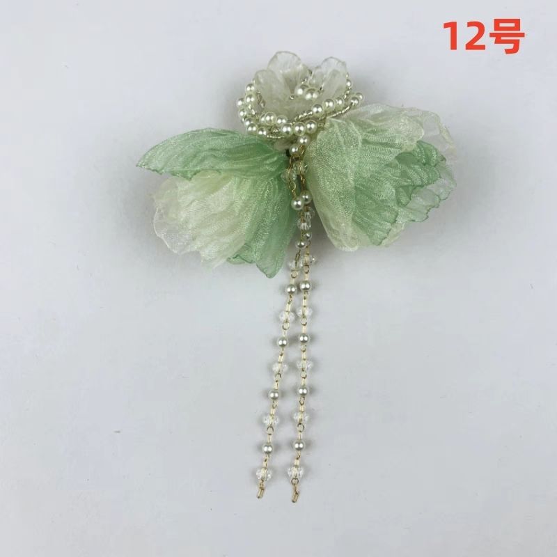 粉红水晶花朵精致手工别针窗饰女孩卧室窗帘点缀小饰品装饰配件