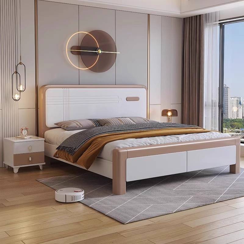 现储8代简主约木1.米床单双实人床高经1.5M17489济型箱人物卧大床