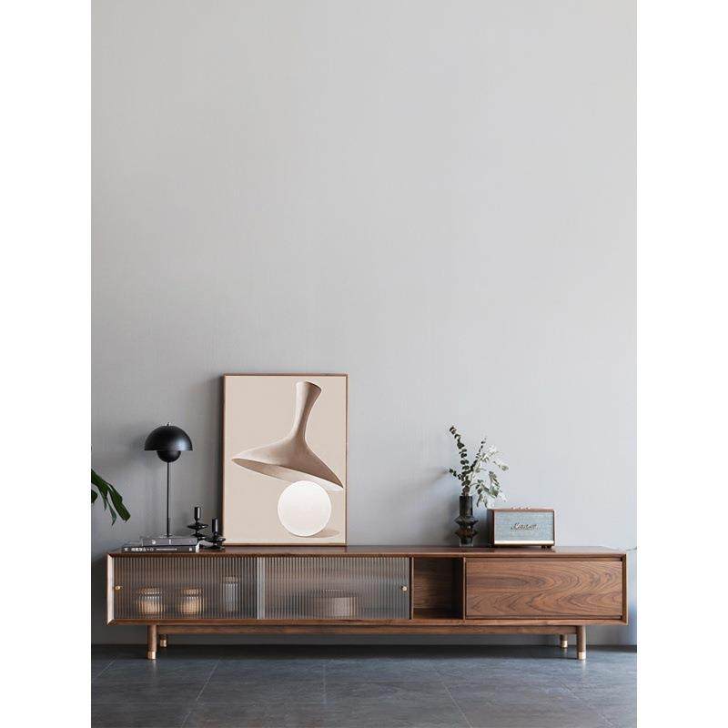 现代简约北美黑胡桃木玻璃电视柜实木试听柜客厅家具新款茶几组合,影音电器,更多影音配件,淘宝优惠券,粉丝福利购,淘宝优惠卷